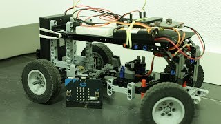 Worlds first lego car chassis radio controlled with MicroBit [upl. by Nosimaj]