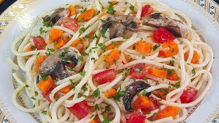 Spaghettis aux Champignons  Recette Facile [upl. by Mansfield877]