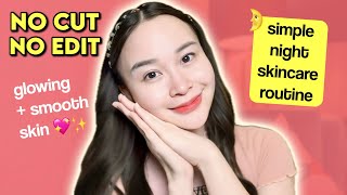 No Cut No Edit  Night Skincare amp Lipcare Routine TEKSTUR KULIT HALUS  GLOWING NATURAL [upl. by Tsui]