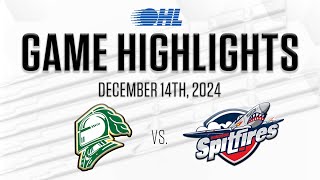 OHL Highlights London Knights  Windsor Spitfires Dec 14 2024 [upl. by Hinkle]