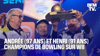 Andrée 97 ans et Henri 91 ans sont champions de bowling sur Wii [upl. by Ayhdiv]