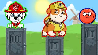 Boss Red Ball 4 vs paw Patrol War in Factory [upl. by Eednyl]