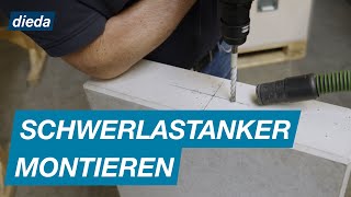 Schwerlastanker montieren und Stuetze lotrecht  DIEDA [upl. by Aerdnac721]