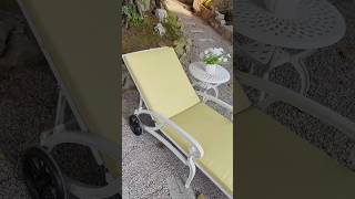 Cast aluminum lying bed outdoor rattan chair restaurant table and chair cafe chair bar chair [upl. by Nostrebor]