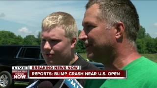 Witness describes Blimp Crash at US Open [upl. by Krefetz]