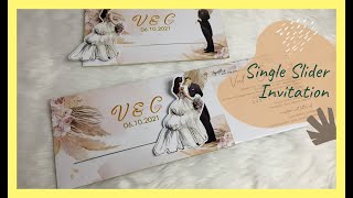 SINGLE SLIDER INVITATION  BOHO WEDDING INVITES  How to  DIY Creative Wedding Invitation Idea [upl. by Elehcar]