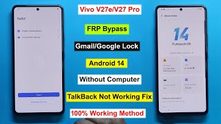 Vivo V27E FRP Bypass Android 14  GmailGoogle Lock Remove Vivo V27e  Vivo V27 Pro FRP Unlock [upl. by Strenta]