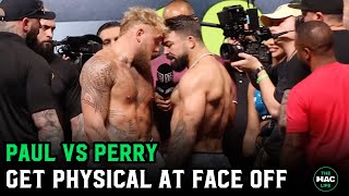 Jake Paul vs Mike Perry final face off gets heated mocks Dana White [upl. by Kaylil332]