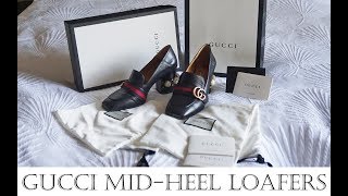 Gucci leather mid heel loafer review  sizing history quality comfort inc comparison Worth it [upl. by Lebiralc]