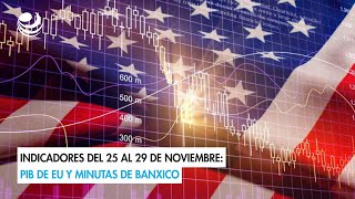 Indicadores del 25 al 29 de noviembre PIB de EU y minutas de Banxico [upl. by Dinny]