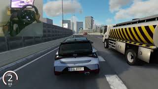 Fun Driving On The Freeway With The Hyundai I20N  Assetto Corsa  Steering Wheel  Shifter [upl. by Nehte]