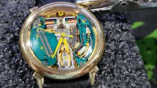 Running Accutron Spaceview Yellow dot watch super nice [upl. by Jaenicke]