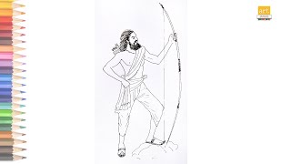 Alluri Seetha Rama Raju outline drawing 02  Draw Alluri Seetha Rama Raju drawing  artjanag [upl. by Kristine621]