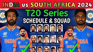 India tour of South Africa 2024  BCCI Announced India Team Squad Against South Africa  Ind vs SA [upl. by Hollie]