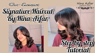 our famous haircut Tutorial  Signature Haircut by Hina Azfar [upl. by Cadmar275]