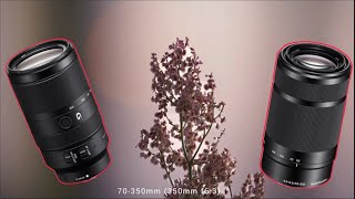 Sony E 70350mm f4563 g oss VS Sony E 55210mm f4563 Bokeh [upl. by Allertse]