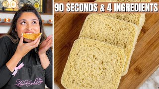 I MADE A 4 INGREDIENT BREAD IN 90 SECONDS TWO CARB KETO BREAD RECIPE [upl. by Newman]