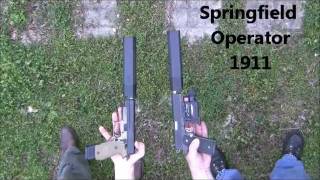 Sig 220 Combat vs Springfield Operator 1911 suppressed with Silencerco ospreys [upl. by Euqinot]