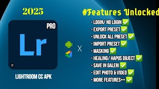 Lightroom Premium Unlocked 2025 Lightroom Mod Apk Letest Virsion  Lightroom login problem [upl. by Haldas]