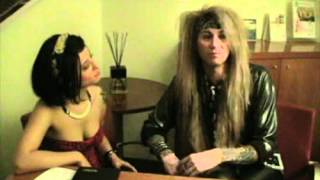 Steel Panther interview with supersexy Erzsebet Suicide in Milano  March 2012 [upl. by Elad]