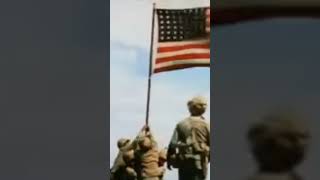 THE RAISING OF THE AMERICAN FLAG ON MT SURIBACHI 🇺🇸 ww2 war usa germany marines shorts short [upl. by Ahsan]