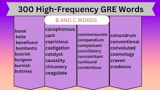 300 Commonly Used Useful Vocabulary in English  Highly Recommended for GRE  B AND C WORDS [upl. by Francois670]