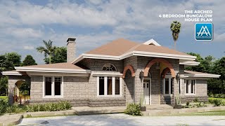 The Arched 4 Bedroom Bungalow House Plan [upl. by Giaimo390]