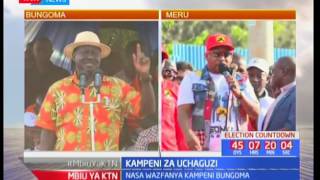 Raila Odinga aongoza kampeni za NASABungoma Rais Uhuru Kenyatta akiwa maeneo ya Meru [upl. by Sema185]