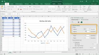 Personalizar el eje vertical y horizontal de un gráfico en Excel [upl. by Chaille]