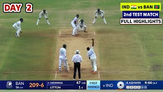 India vs Bangladesh 2nd Test Highlights 2024  IND vs BAN 2nd Test Day 2 Full Match Highlights 2024 [upl. by Yesnek791]