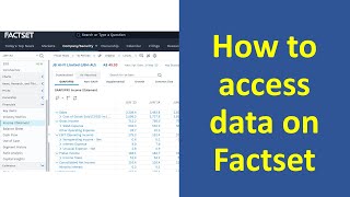 Getting data from Factset [upl. by Ayle]