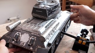 Build Metal Tank T34  How to make a tank from an oven  homemade RC Tank [upl. by Eckel]