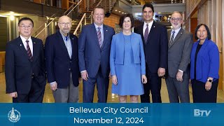 Bellevue City Council Meeting  November 12 2024 [upl. by Anerrol87]