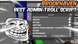 Brookhaven Best Script Admin Commands Troll Premium HydrogenfluxusDelta Arceus X Roblox [upl. by Dnomyad513]