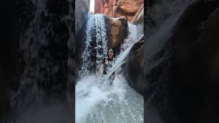 Exploring Utahs Kanarra Falls Slot Canyon and Waterfalls Shorts Hiking [upl. by Jovitah]