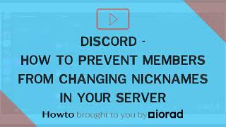 Discord  How to prevent members from changing nickname in your server [upl. by Maiah698]