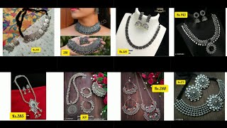 best affordable oxidised jewellery with priceoxidised silver jewellery onlinelink in description [upl. by Lederer449]