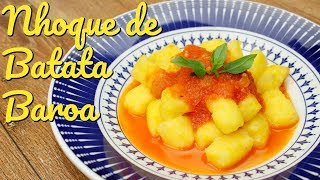 Nhoque de Baroa  mandioquinha  sem glúten e vegano  Menu de Nutri [upl. by Akitnahs]