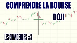 Figure de retournement Le Doji bougie Japonaise Les chandeliers japonais 3 Comprendre la bourse [upl. by Elyag]