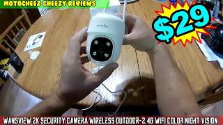 Wansview 2K Security Camera Wireless Outdoor24G WiFi 247 SD Card Storage color night vision [upl. by Lipscomb639]