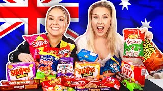 AUSTRALIAN GIRLS Try AUSSIE SNACKS [upl. by Wilhelmina259]