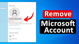 How to Remove Microsoft Account in Windows 10 Best Way [upl. by Akimrehs455]