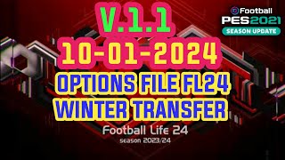 PES 2021 Option File SPFL24 v11 File Winter Transfer Update 10012024 [upl. by Tuddor]