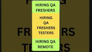 WFH Testing Jobs  Manual Testing Fresher Jobs Rd Automation Learning [upl. by Hserus957]