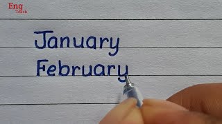 Name of twelve months  January February to December writing twelve months namewritingEng Teach [upl. by Ibrik277]