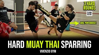 Hard Muay Thai Sparring  Siam Boxing  Vivenzio Gym [upl. by Ardnalahs]