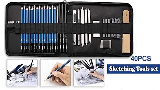 Sketching Tools  40 Pcs Professional Sketching Tools set  Useful Art Supplies [upl. by Shifrah]