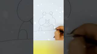 How to draw a cute bear😃Draw this text with a marker😊easydrawing tinyartist painting [upl. by Deanna]