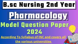 Pharmacology Bsc Nursing 2nd Year Question Paper 2024  Bsc Nursing 2nd Year Pharmacology Paper [upl. by Eihpos]