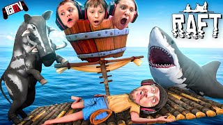 RAFT 2021 Low iQ Raftmates vs SHARK FGTeeV Boys Gameplay [upl. by Carny698]